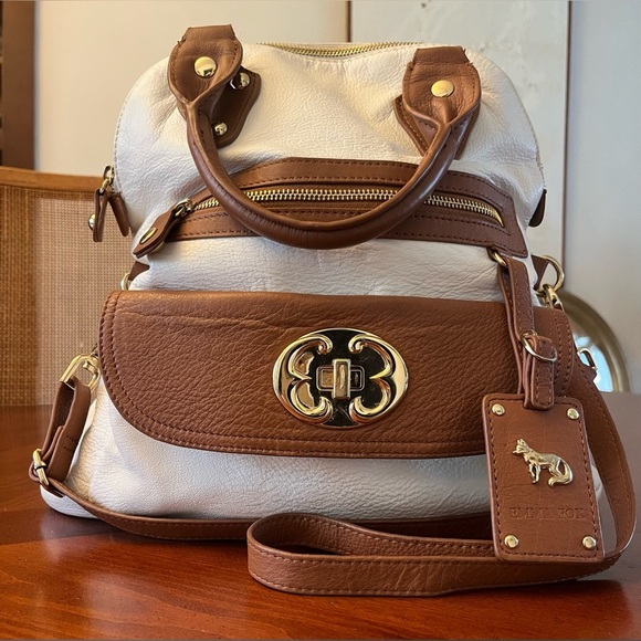 Emma Fox Hobo Bag Leather White XL - Picture 1 of 12